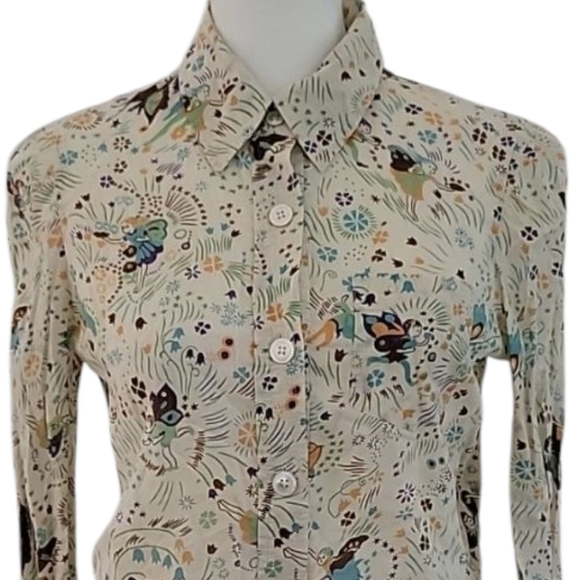 Marc Jacobs Women's Vintage Abstract Cotton Button Up Shirt Size 4